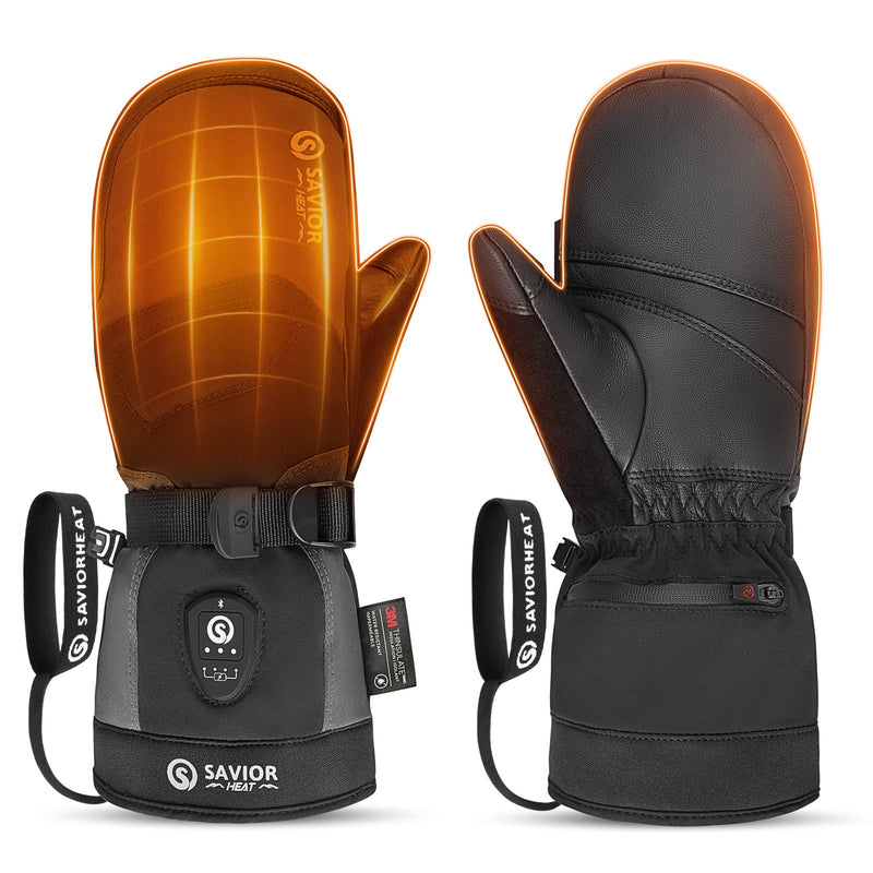 Load image into Gallery viewer, Savior Heated Ski Mittens 2.0 Upgraded Bluetooth Control Waterproof Goatskin Palm