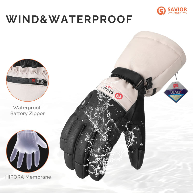 Load image into Gallery viewer, Savior Heated Ski Gloves 2.0 – Bluetooth & Waterproof Goatskin
