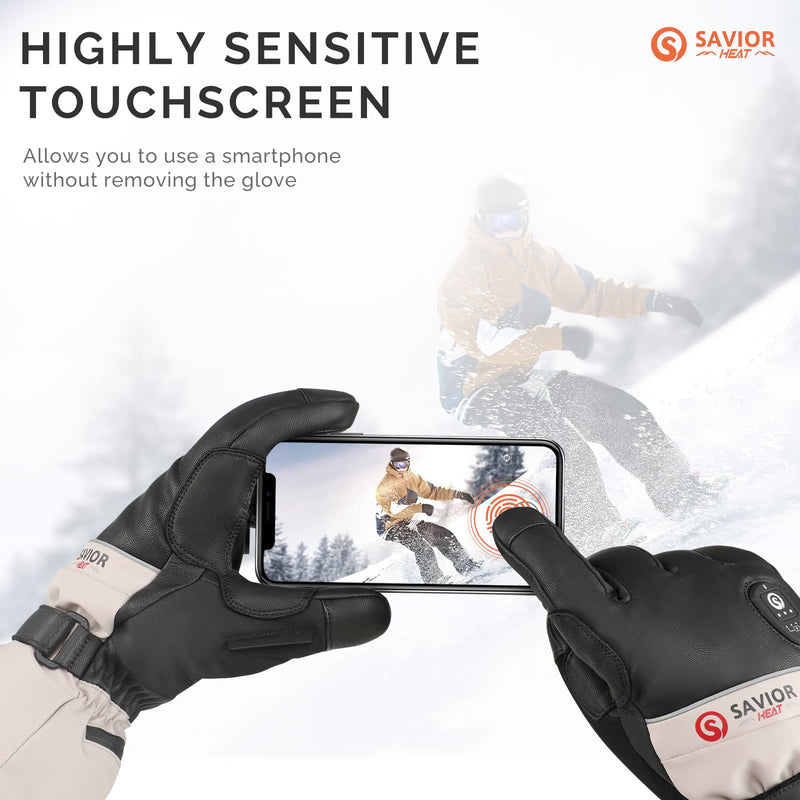 Load image into Gallery viewer, Savior Heated Ski Gloves 2.0 – Bluetooth & Waterproof Goatskin