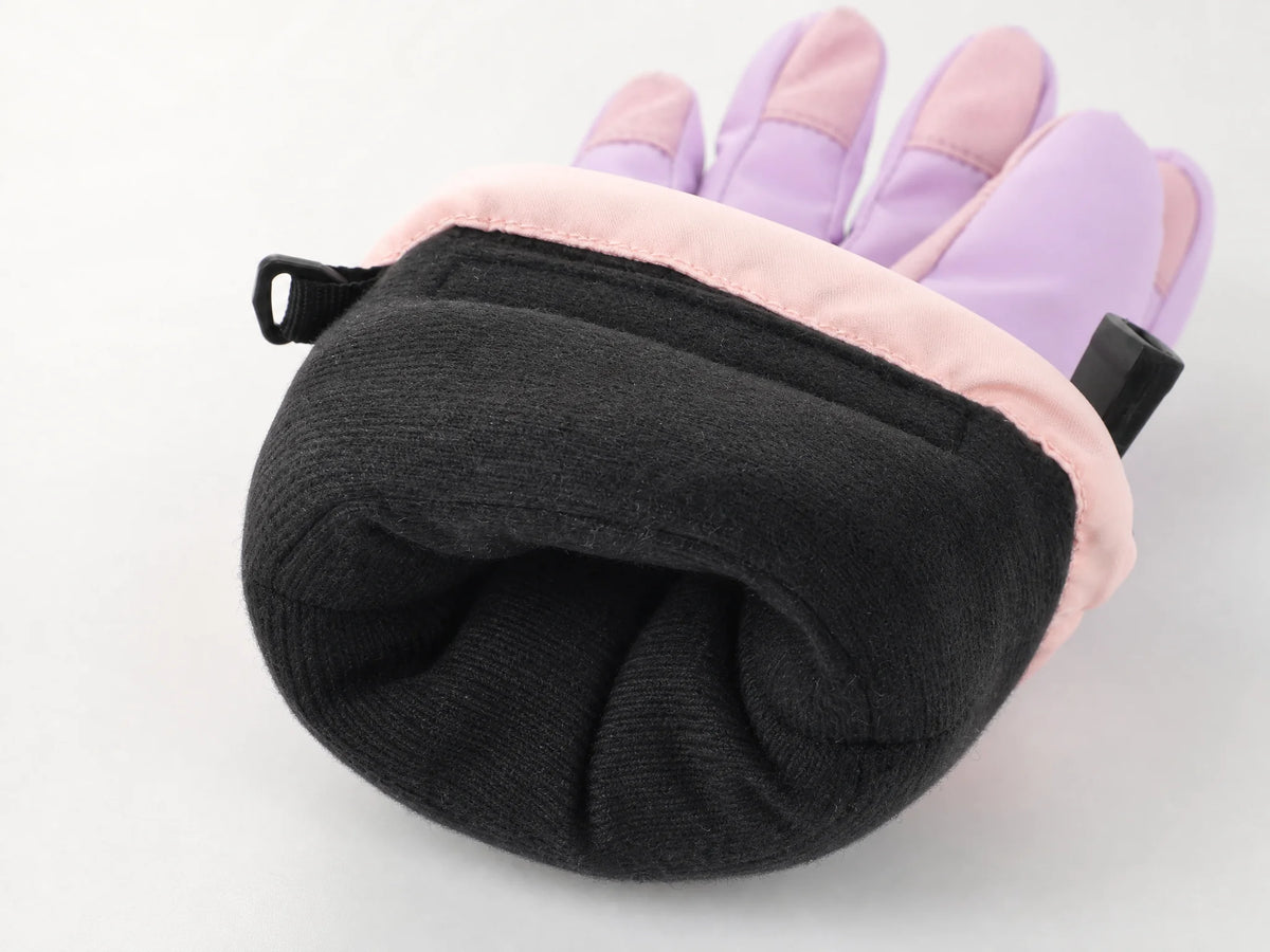 Soft, Comfortable Bear-Print Kids Heated Ski Gloves by SAVIOR HEAT