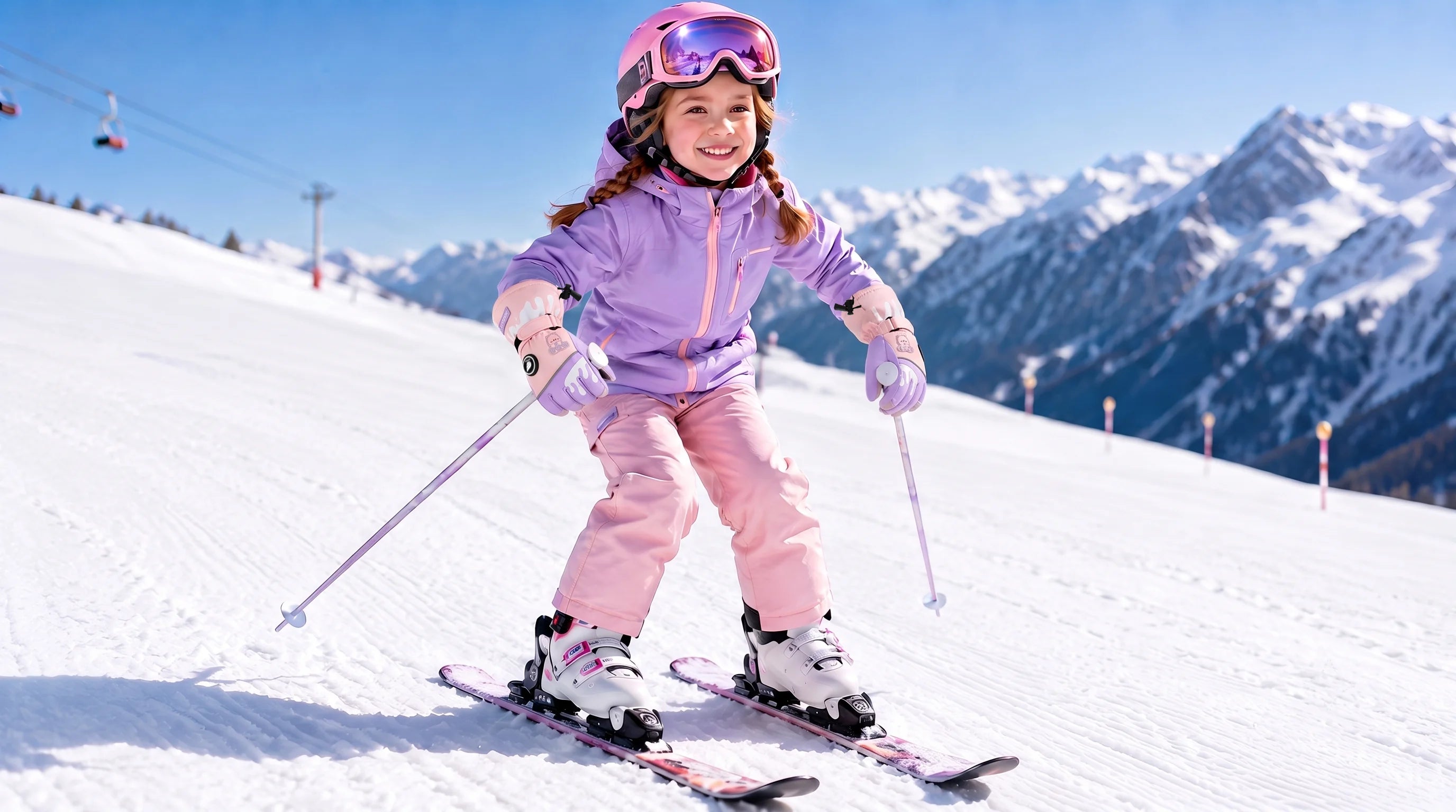 SAVIOR HEAT Bear-Print Kids Heated Ski Gloves detail view