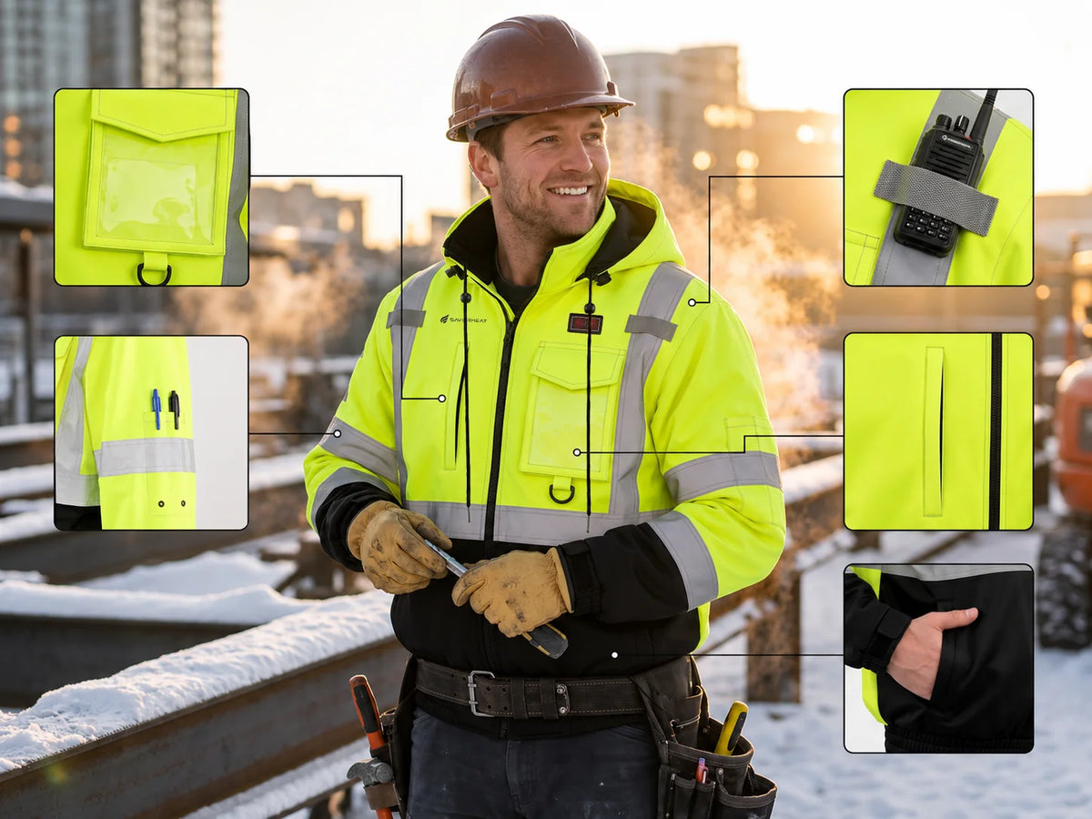 Practical Workwear Storage – SAVIOR HEAT Hi-Vis Utility Heated Work Jacket