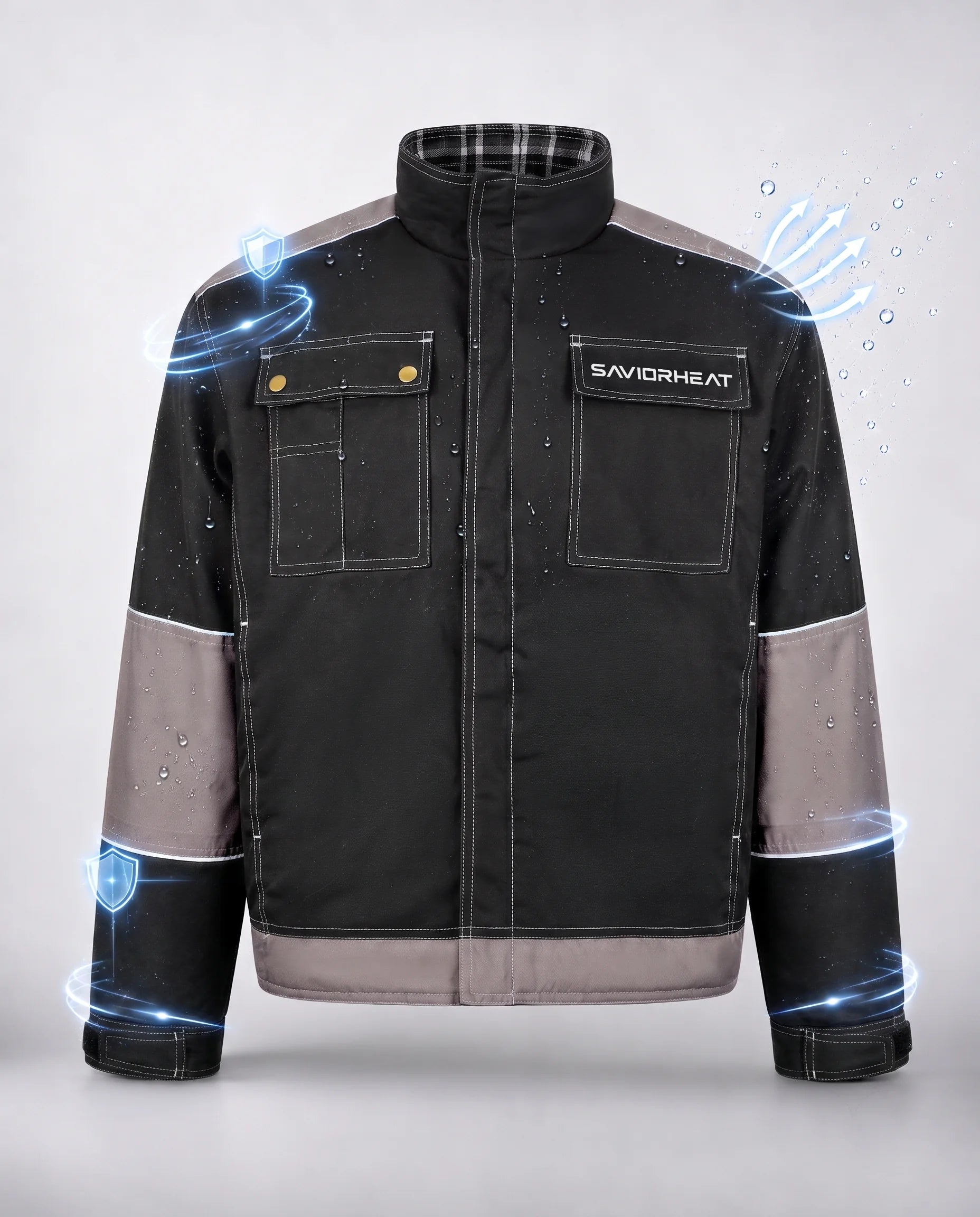 300D Weather-Resistant Protection – SAVIOR HEAT Comfort-Lined Heated Work Jacket