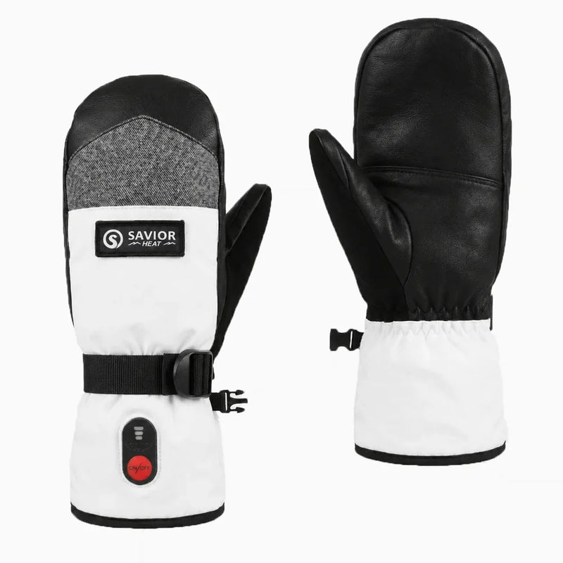 Load image into Gallery viewer, Savior Heated Ski Mittens 2.0 3000mAh Battery Fast Charging Waterproof Sheepskin Material 01