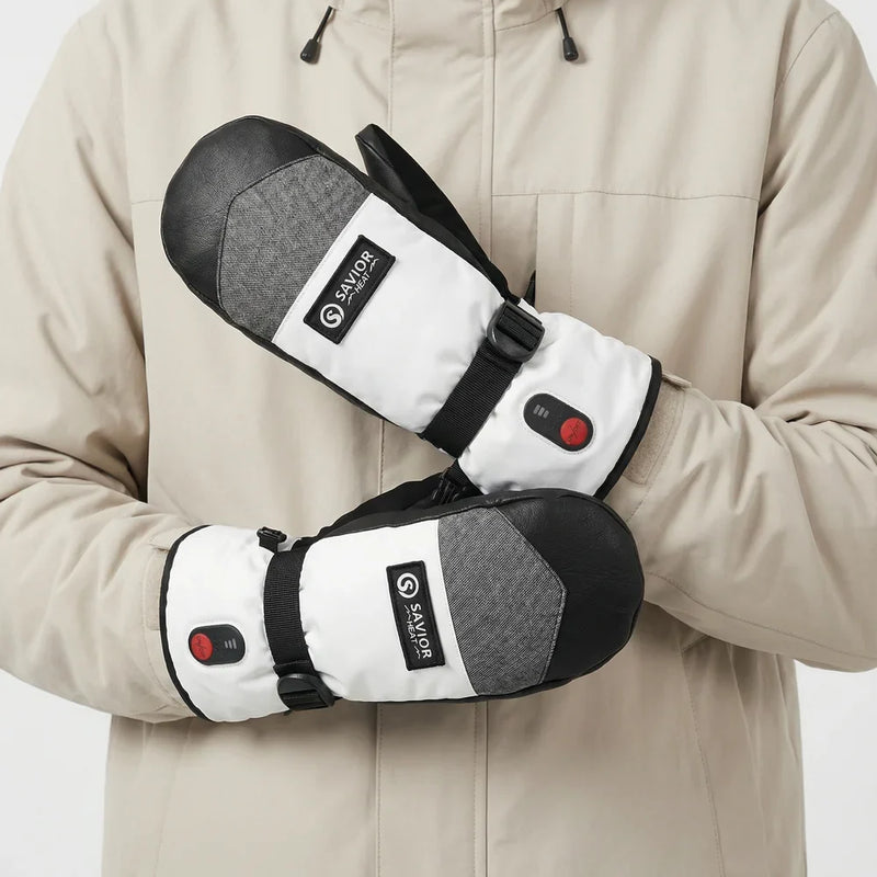 Load image into Gallery viewer, Savior Heated Ski Mittens 2.0 3000mAh Battery Fast Charging Waterproof Sheepskin Material 08