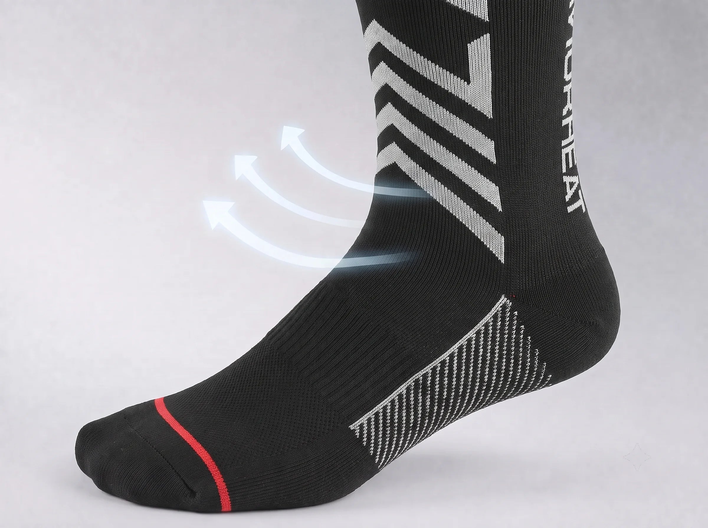 Breathable SAVIOR HEAT Silverline All-Around Comfort Heated Ski Socks for comfortable all-day wear in ski boots