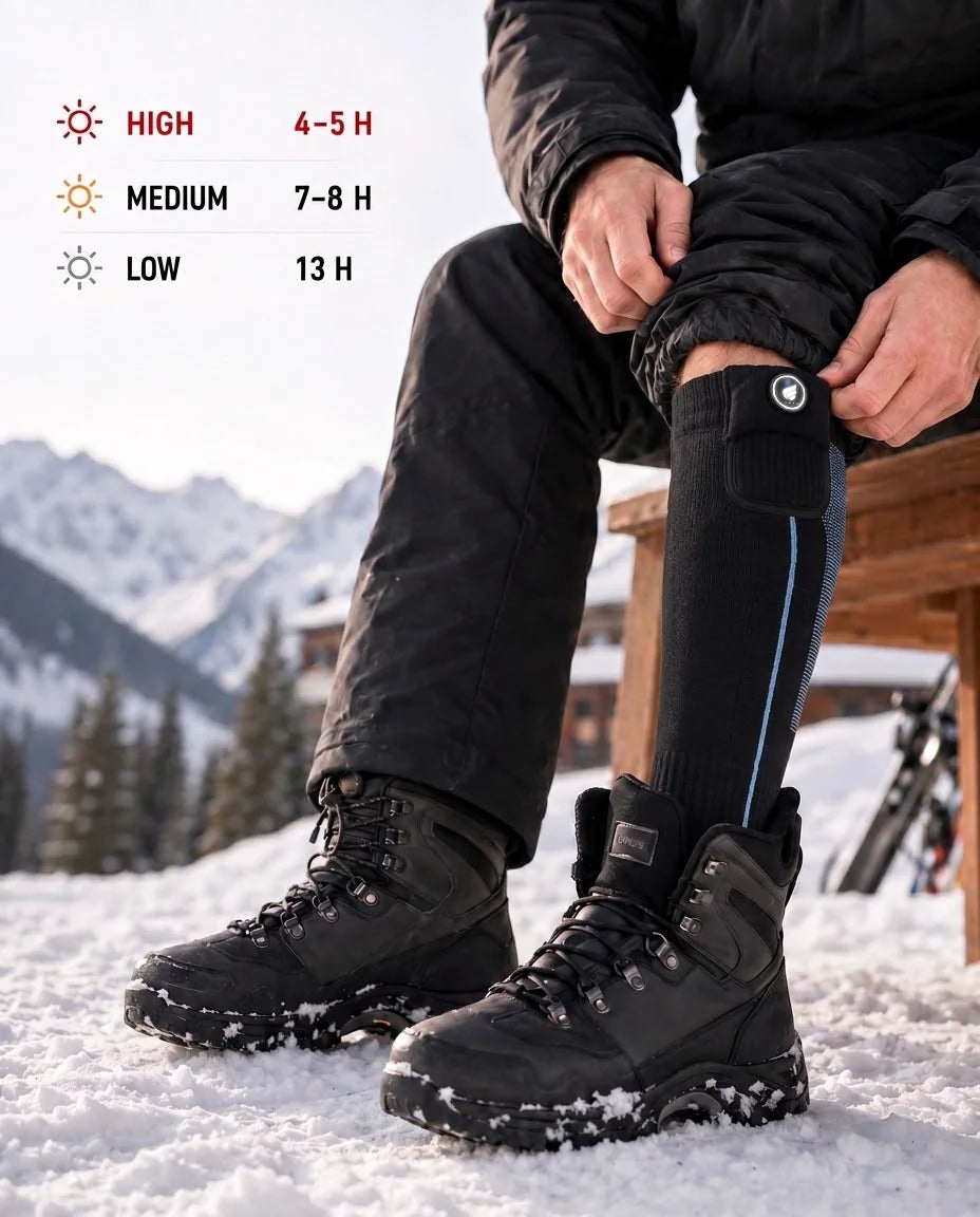 Machine-washable SAVIOR HEAT Arch Support Heated Ski Socks for easy winter care