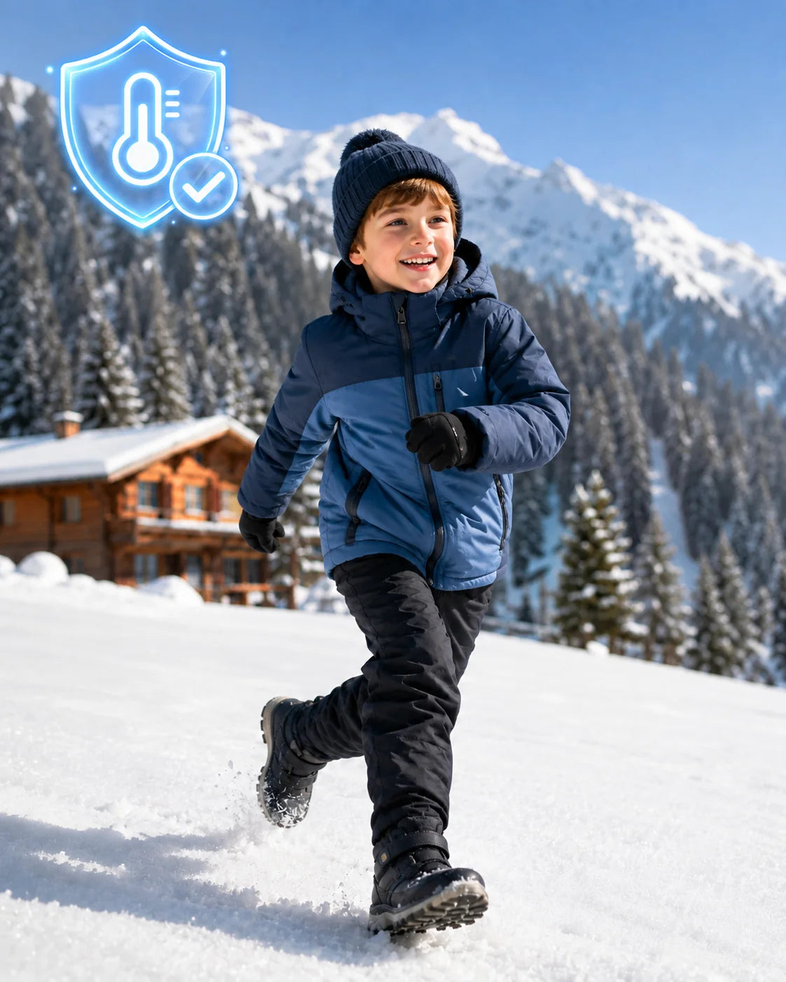 SAVIOR HEAT Crocodile-Print Kids Heated Ski Socks with ClimaFlex? KidSafe temperature control for steady warmth