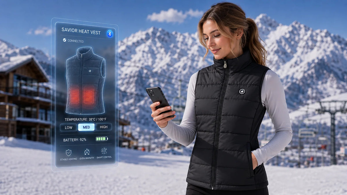 SAVIOR HEAT Women's Stretch-Side Heated Gilet – heating system detail