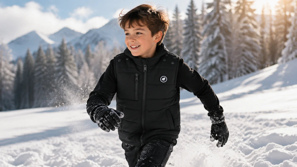 SAVIOR HEAT Kids' Adaptive-Fit Heated Gilet – front design detail