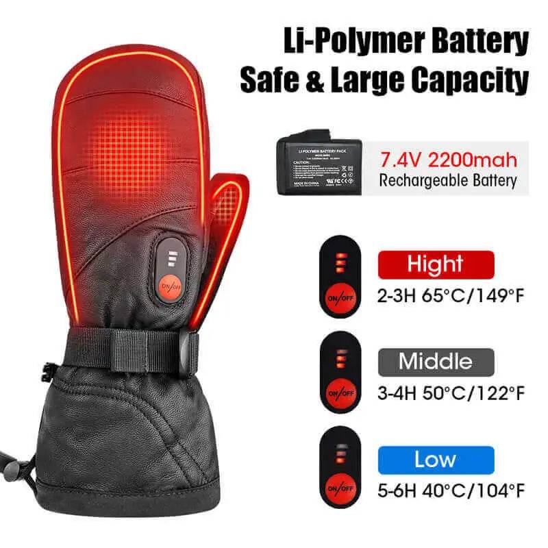 Load image into Gallery viewer, Savior 7.4V Battery Heated Leather Mittens