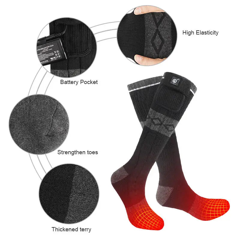 Load image into Gallery viewer, heated socks detail