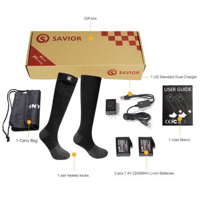 Savior 7.4V Electric Heated snowboard Socks For Men Women - Savior Heat UK Official Store