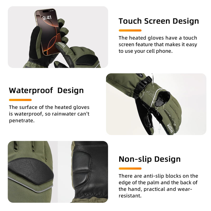 Load image into Gallery viewer, Savior Upgraded Heated Gloves 2.0 with Waterproof Goat Leather and Quick Charge
