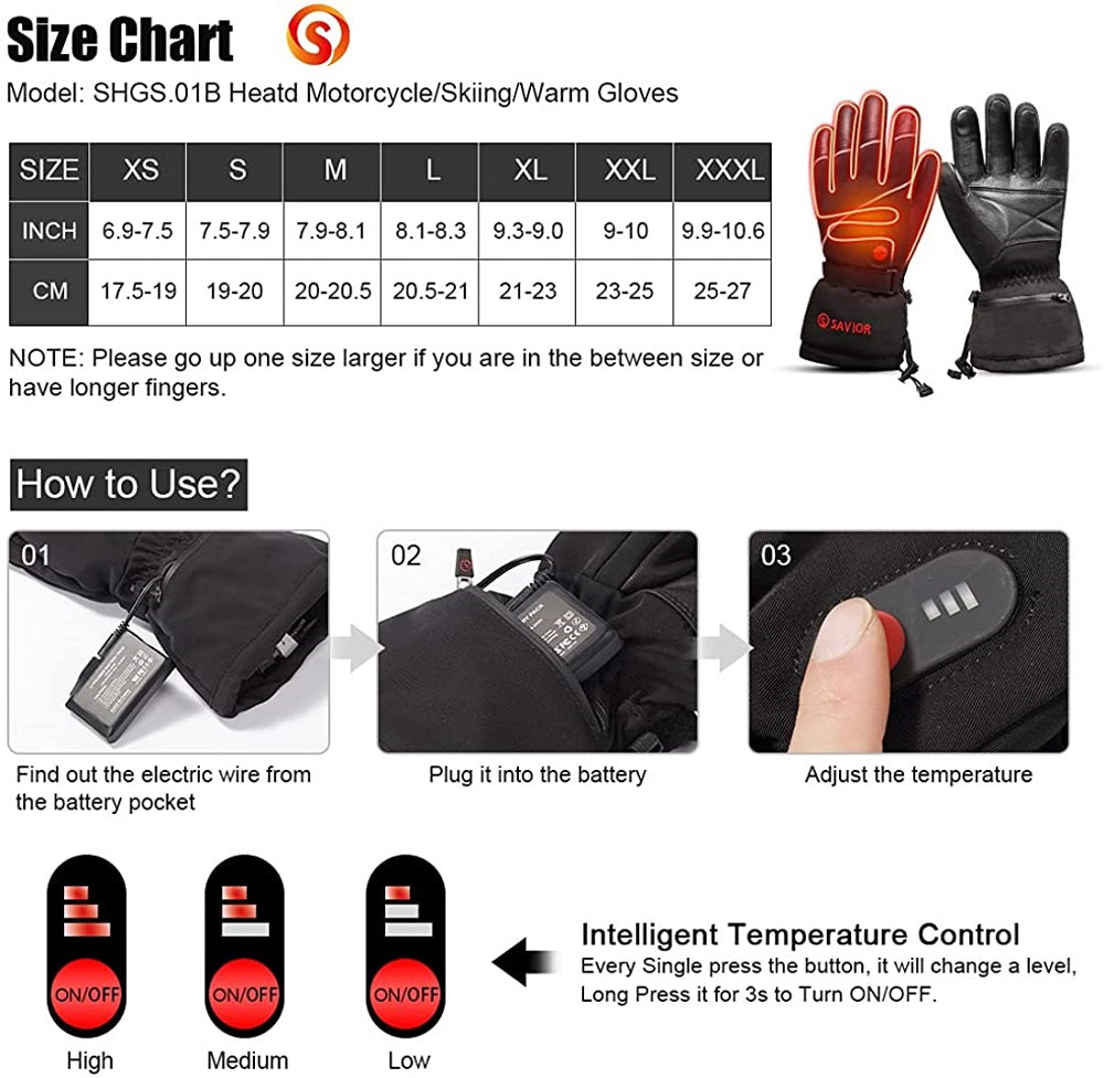 Savior Leather Waterproof Heated Gloves - Savior Heat UK Official Store