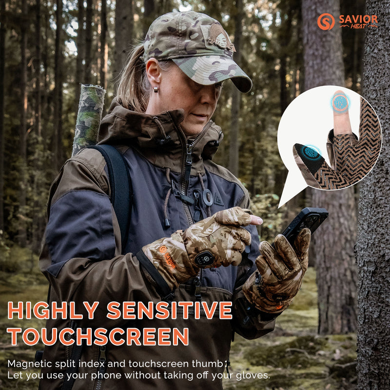 Load image into Gallery viewer, Savior Heated Hunting Gloves 2.0 Upgraded Heating Technology,3000mAh Fast-Charging Battery
