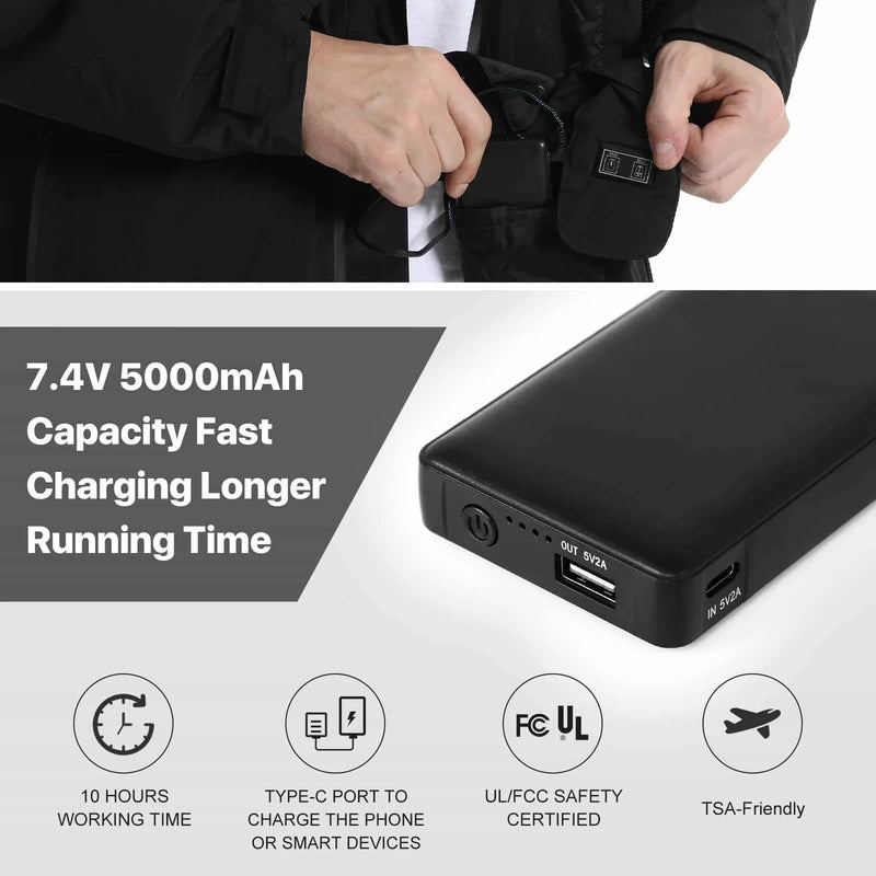 Load image into Gallery viewer, SAVIOR HEAT Heated Jackets for Men Electric Heating Coat Outdoor Waterproof 04
