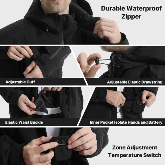 SAVIOR HEAT Heated Jackets for Men Electric Heating Coat Outdoor Waterproof 06