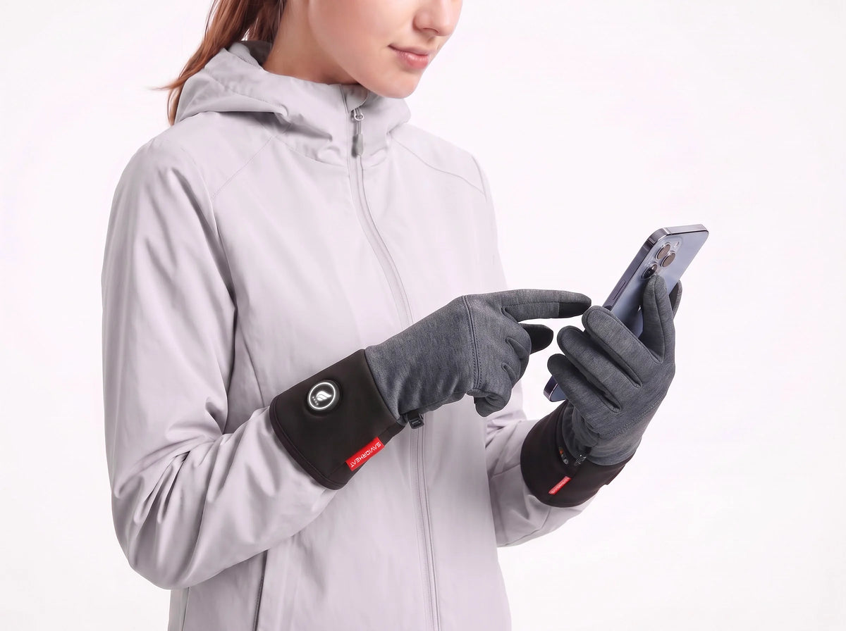 Touchscreen-Compatible Wool-Blend Heated Glove Liners by SAVIOR HEAT