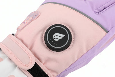 Bear-Print Kids Heated Ski Gloves 04