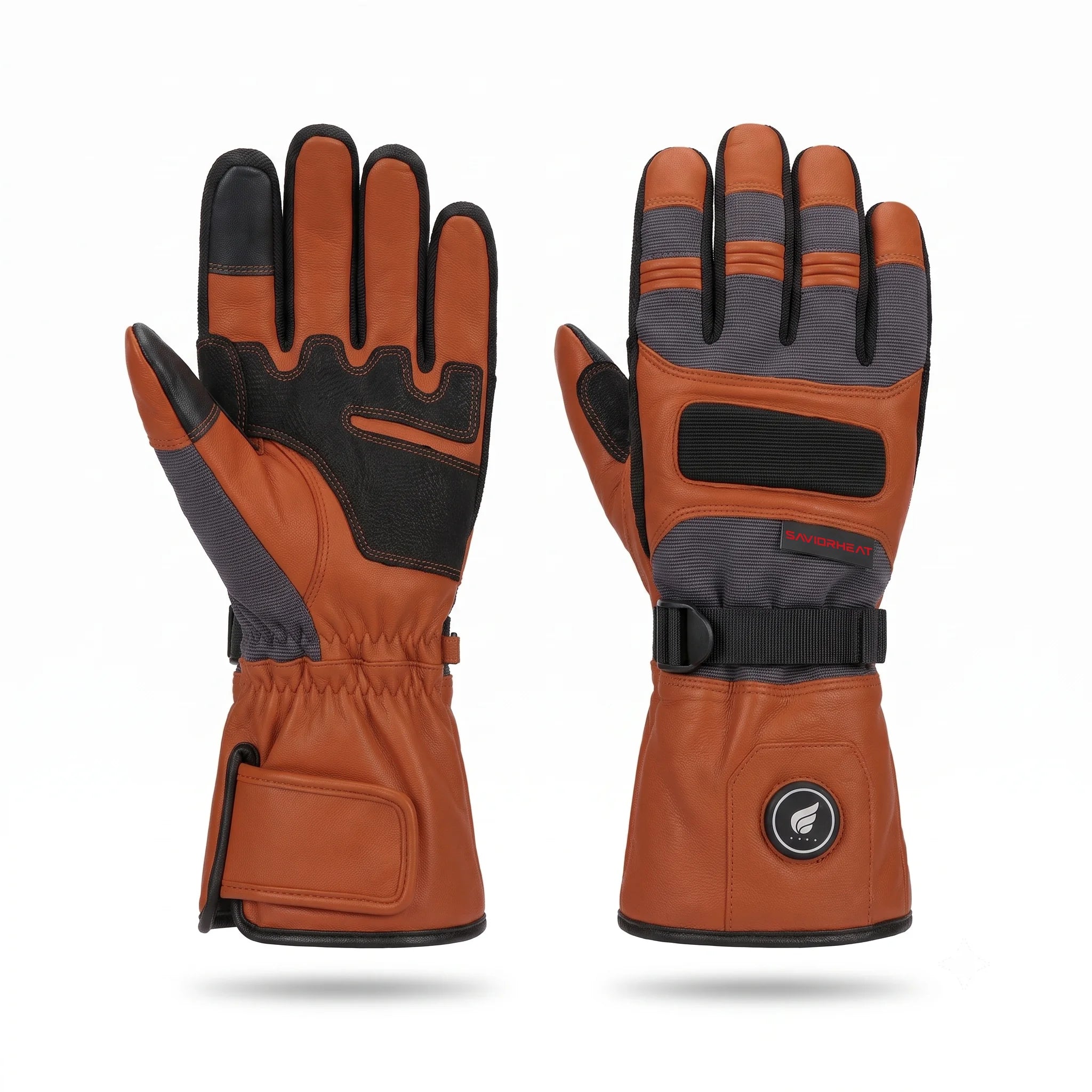 Goatskin Leather Heated Work Gloves – Classic Brown 01