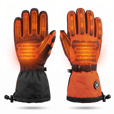 Heavy-Duty Heated Work Gloves – Hook-and-Loop Safety Orange 02