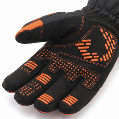 Heavy-Duty Heated Work Gloves – Hook-and-Loop Safety Orange 03