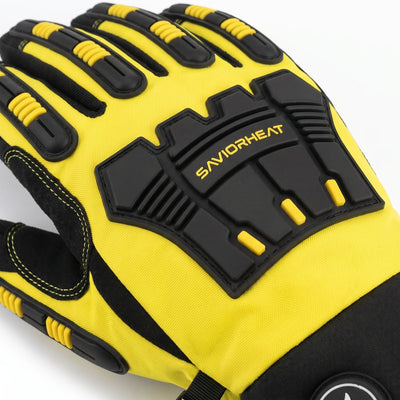Heavy-Duty Heated Work Gloves – Cinch-Cuff Hi-Vis Yellow 04