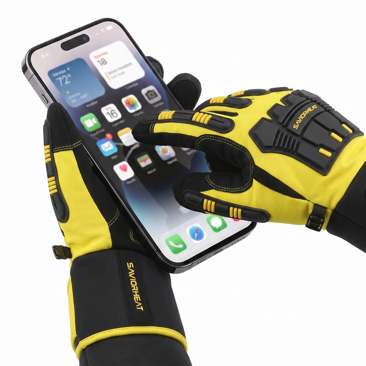 Heavy-Duty Heated Work Gloves – Cinch-Cuff Hi-Vis Yellow 06