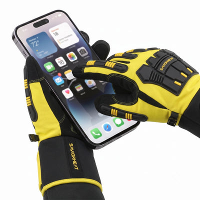 Heavy-Duty Heated Work Gloves – Cinch-Cuff Hi-Vis Yellow 06