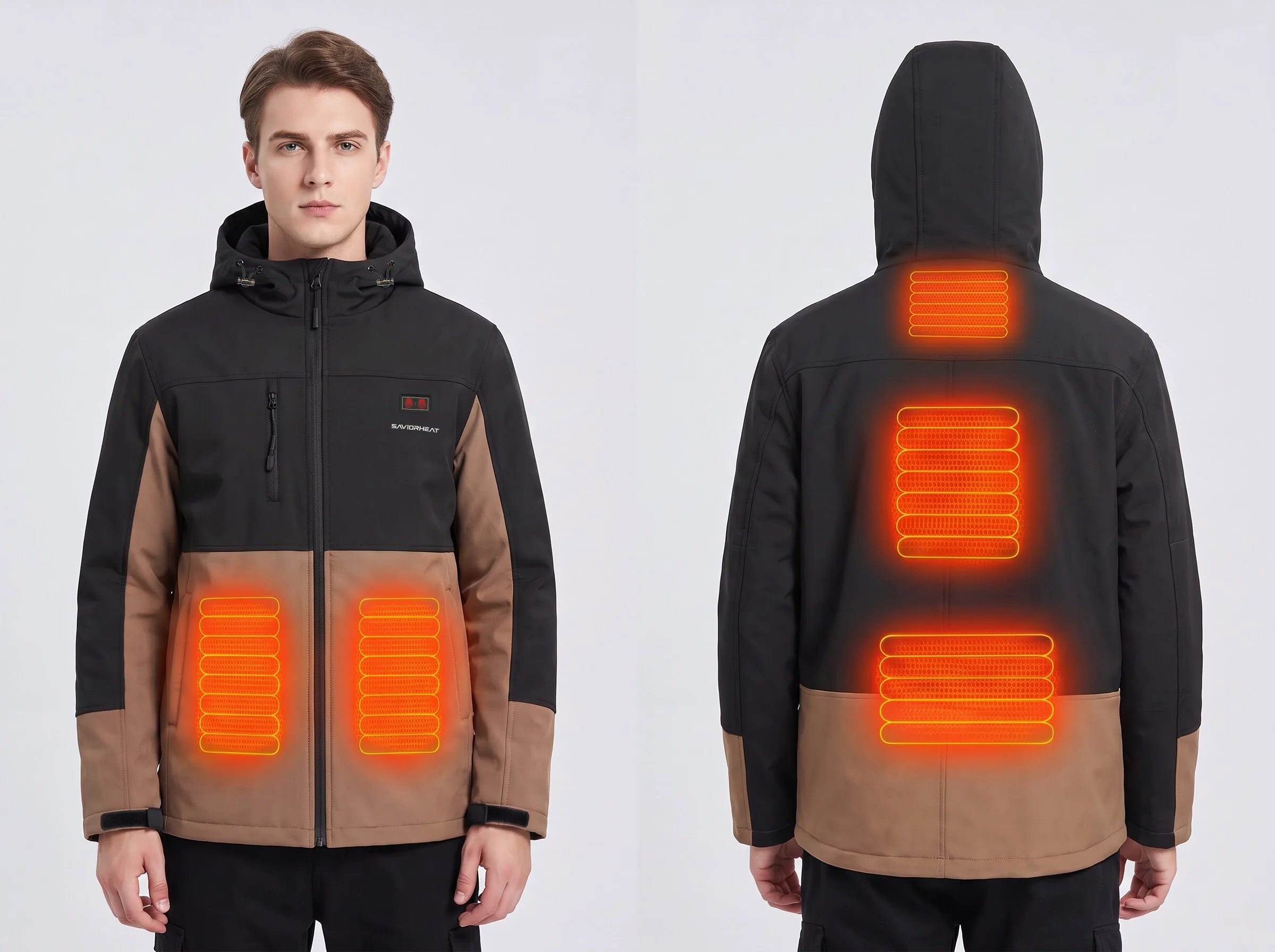 5-Zone Dual Heat Control – SAVIOR HEAT Heavy Canvas Heated Work Jacket