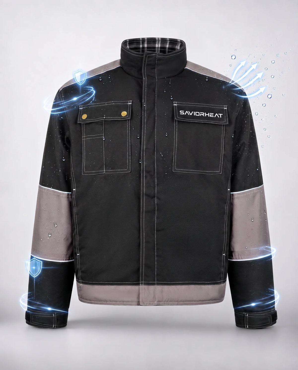 300D Weather-Resistant Protection – SAVIOR HEAT Comfort-Lined Heated Work Jacket