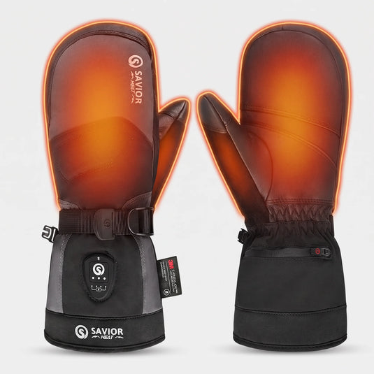 Savior Heated Ski Mittens 2.0 Upgraded  Bluetooth Control Waterproof Goatskin Palm 02