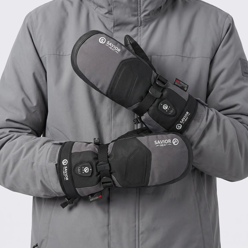 Load image into Gallery viewer, Savior Heated Ski Mittens 2.0 Upgraded  Bluetooth Control Waterproof Goatskin Palm 08
