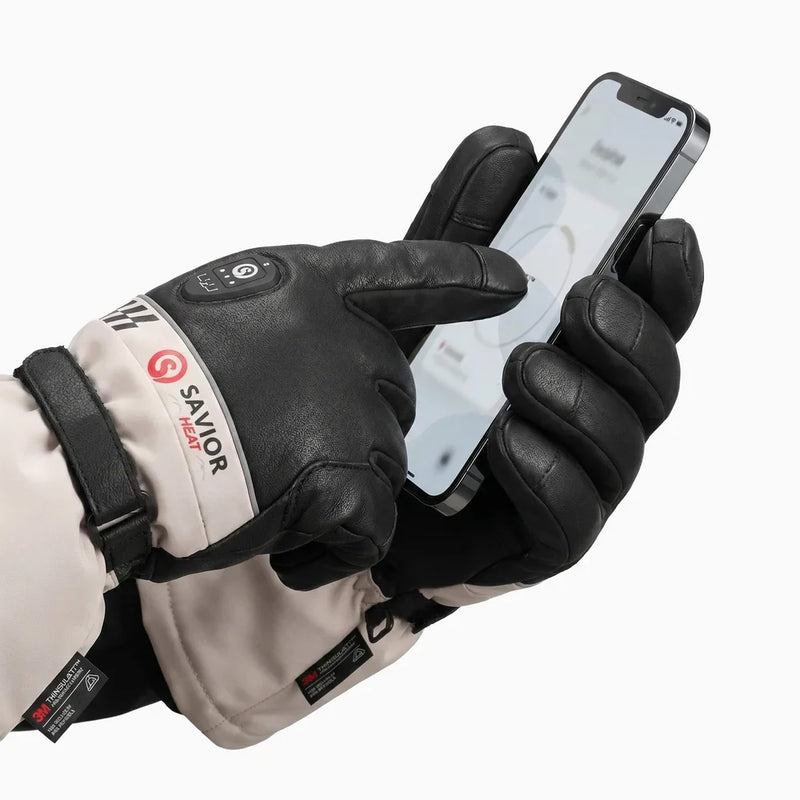 Load image into Gallery viewer, Savior Heated Ski Gloves 2.0 – Bluetooth &amp; Waterproof Goatskin 07

