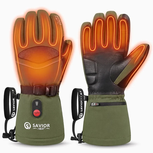 Savior Upgraded Heated Gloves 2.0 with Waterproof Goat Leather and Quick Charge 02