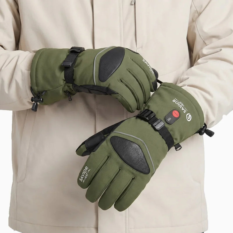 Load image into Gallery viewer, Savior Upgraded Heated Gloves 2.0 with Waterproof Goat Leather and Quick Charge 08
