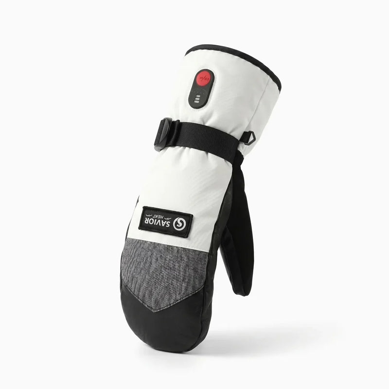 Load image into Gallery viewer, Savior Heated Ski Mittens 2.0 3000mAh Battery Fast Charging Waterproof Sheepskin Material 06
