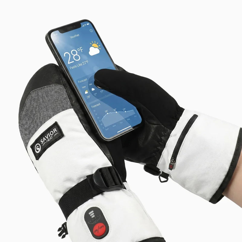 Load image into Gallery viewer, Savior Heated Ski Mittens 2.0 3000mAh Battery Fast Charging Waterproof Sheepskin Material 07
