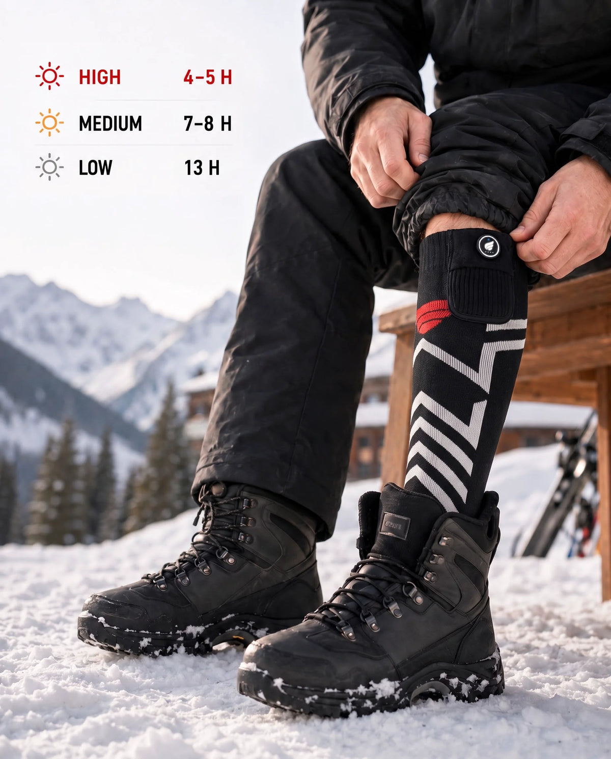 Machine-washable SAVIOR HEAT Silverline All-Around Comfort Heated Ski Socks for easy winter care