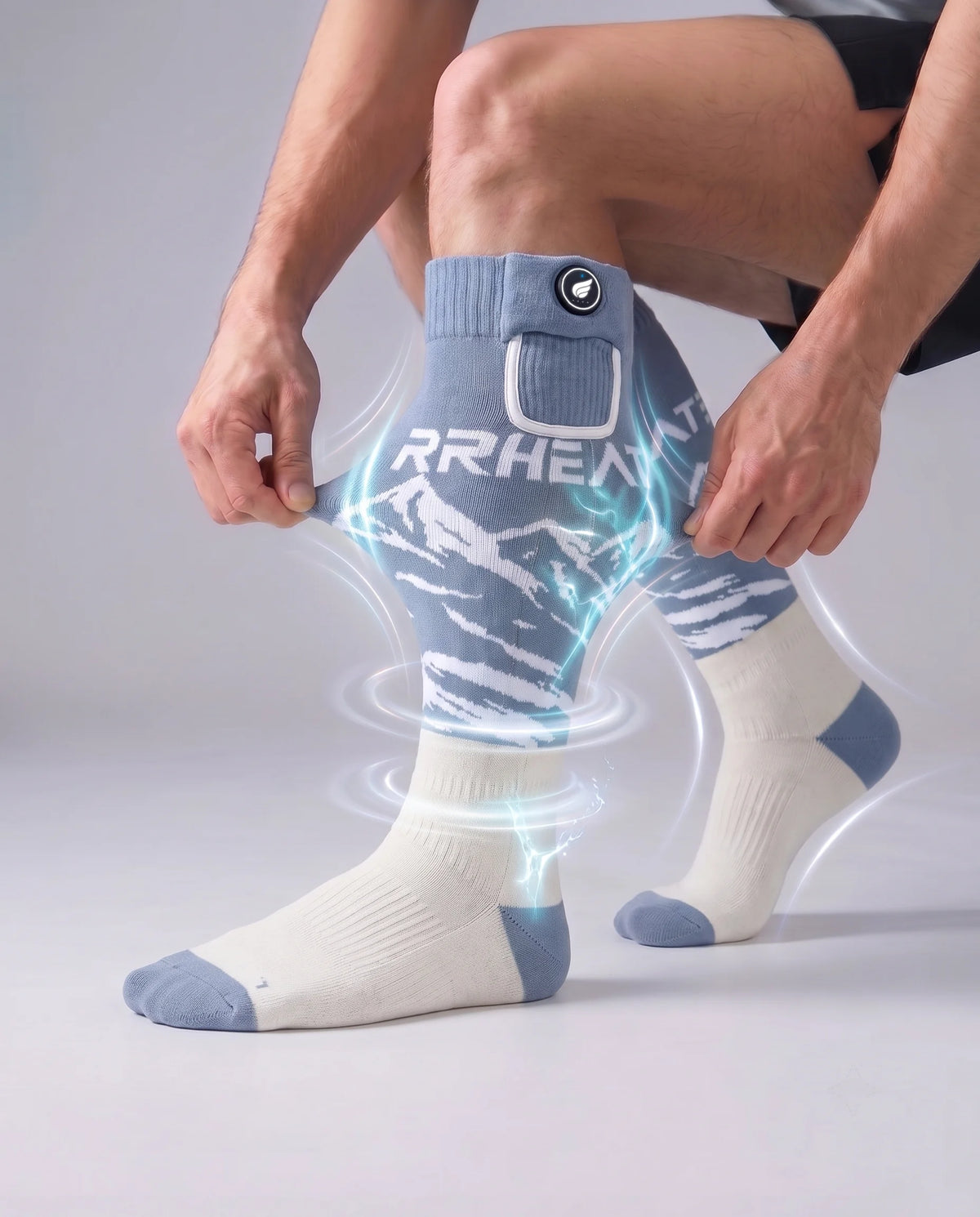 Flexible support zones on SAVIOR HEAT Heat-Transfer Arch Support Heated Ski Socks for a secure, comfortable fit