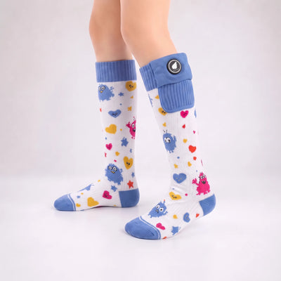 Monster-Print Kids Heated Ski Socks 06