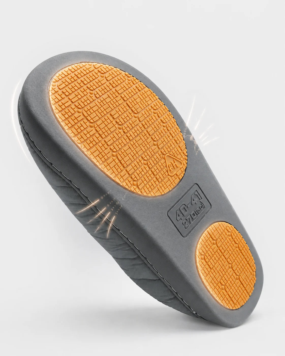 Easy Slip-On Heated Slippers with TPR non-slip sole for secure movement around the home