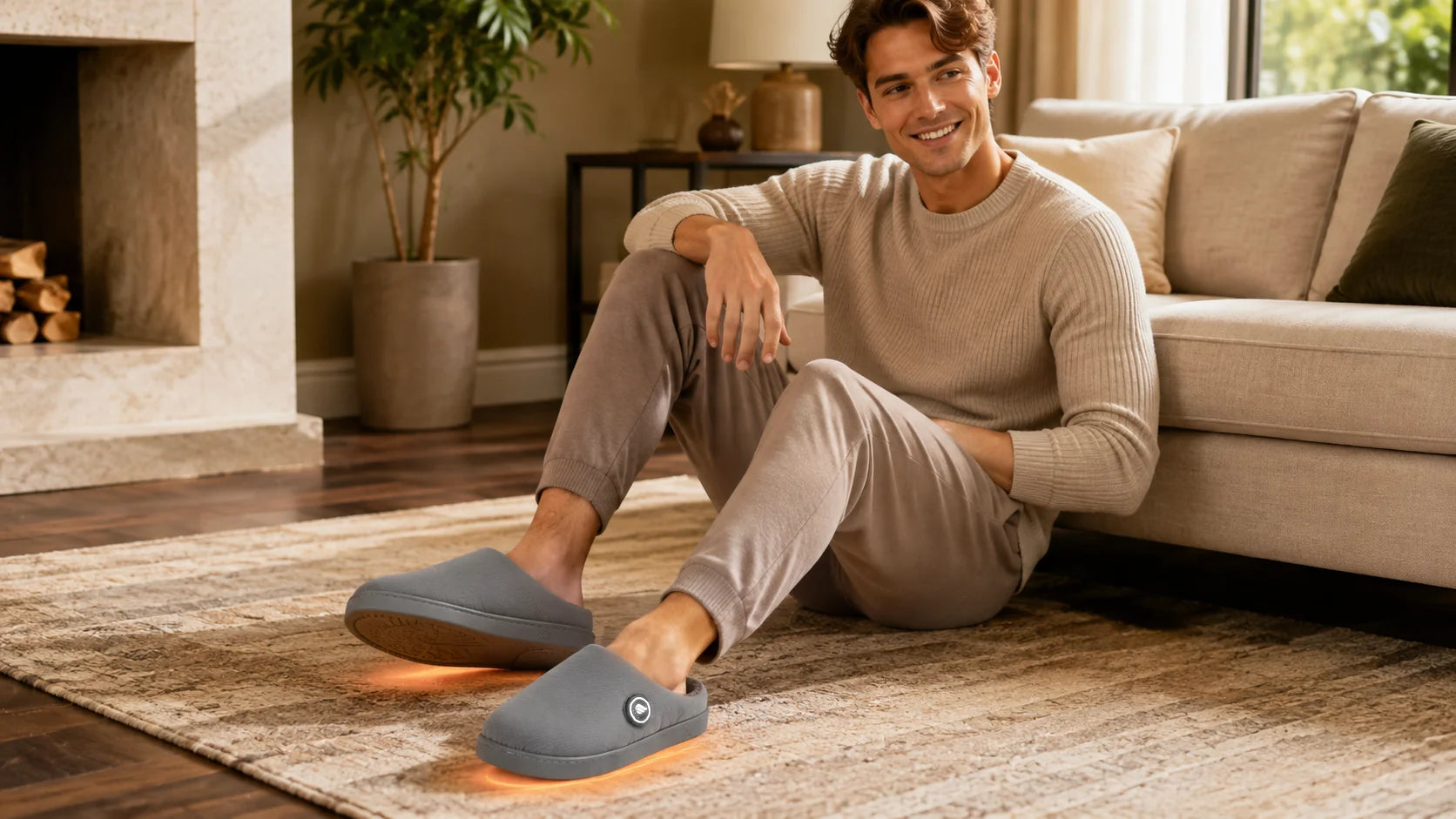 Easy Slip-On Heated Slippers with EH heating system for consistent foot warmth