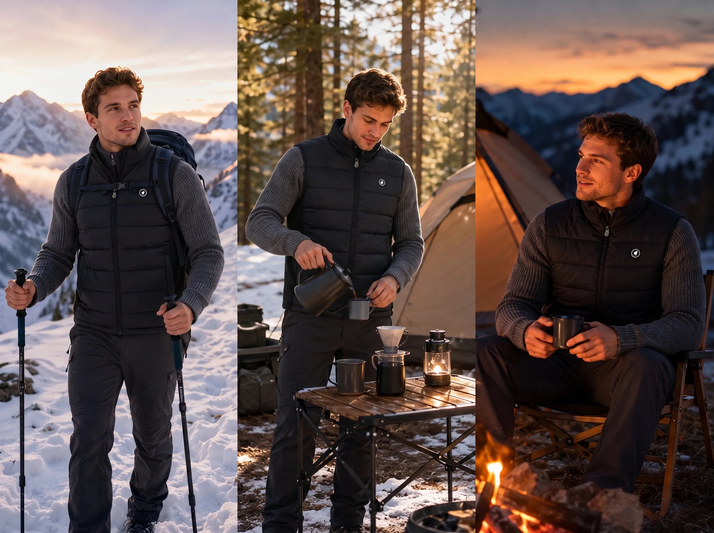 SAVIOR HEAT Men's Stretch-Side Heated Gilet – fit and design detail