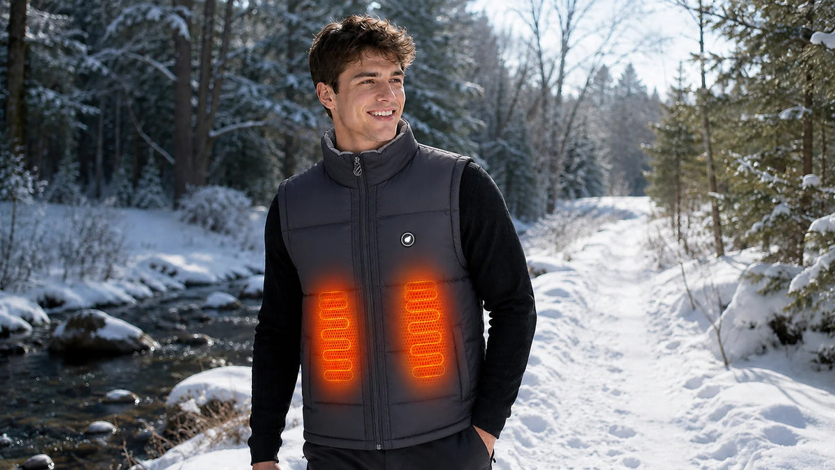 Long-Lasting Warmth – SAVIOR HEAT Men's Drawcord-Hem Heated Gilet