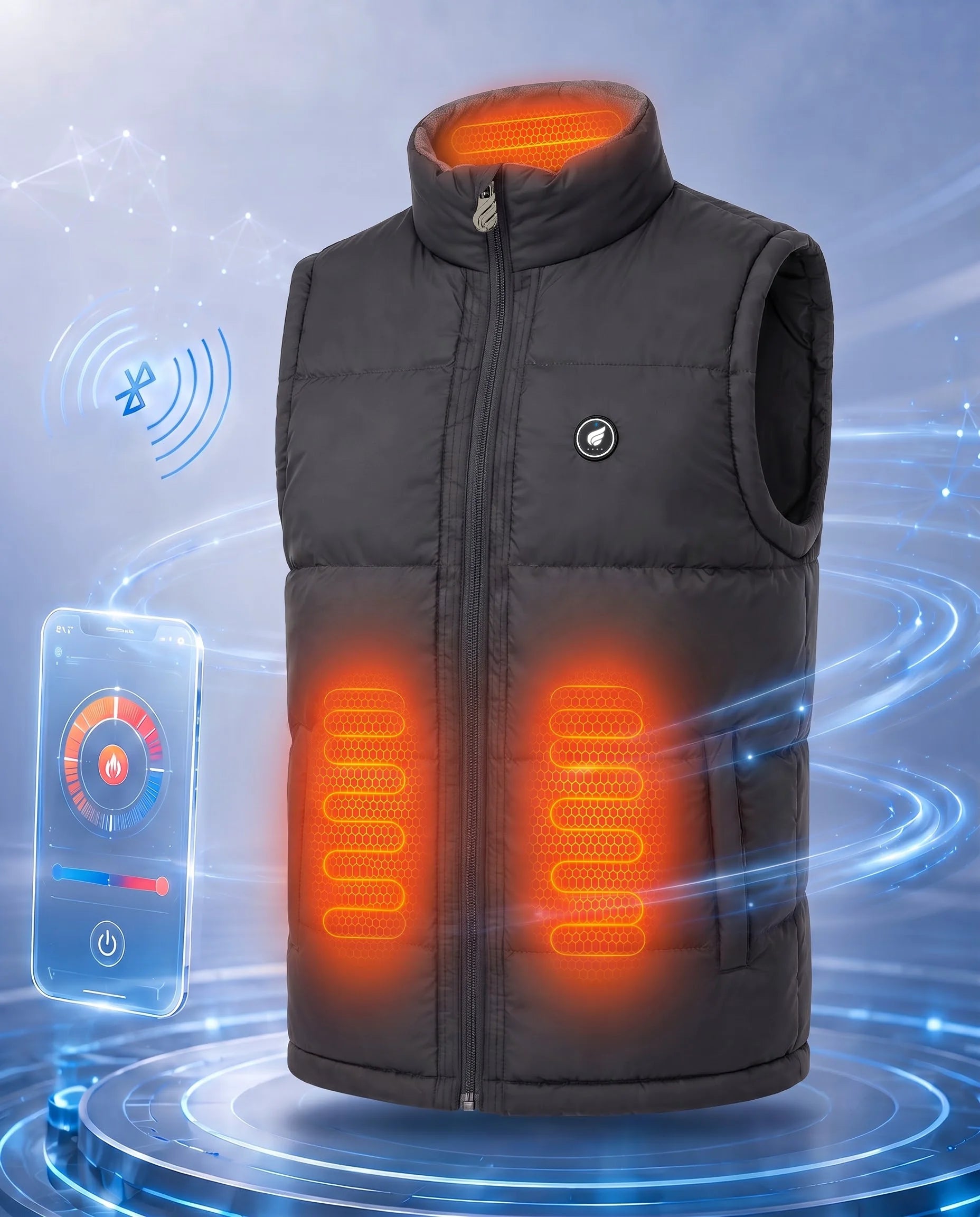 Smart App Heat Control – SAVIOR HEAT Men's Drawcord-Hem Heated Gilet