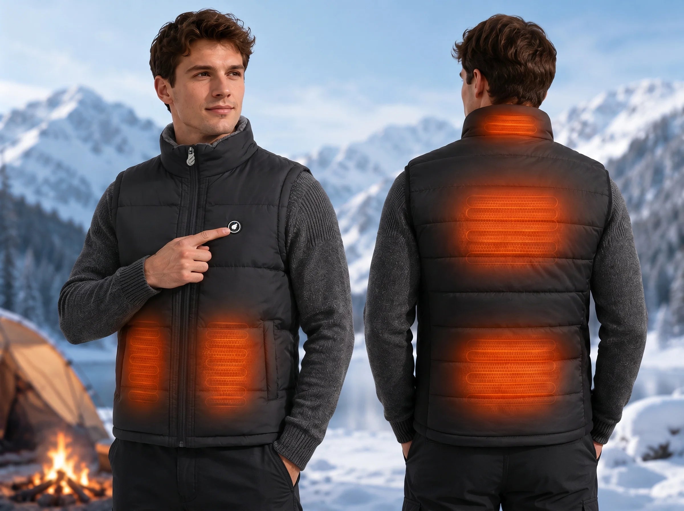 Fast 5-Zone Heating – SAVIOR HEAT Men's Drawcord-Hem Heated Gilet