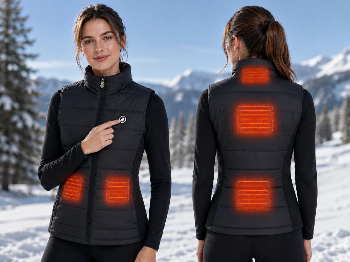 Fast 5-Zone Heating – SAVIOR HEAT Women's Stretch-Side Heated Gilet