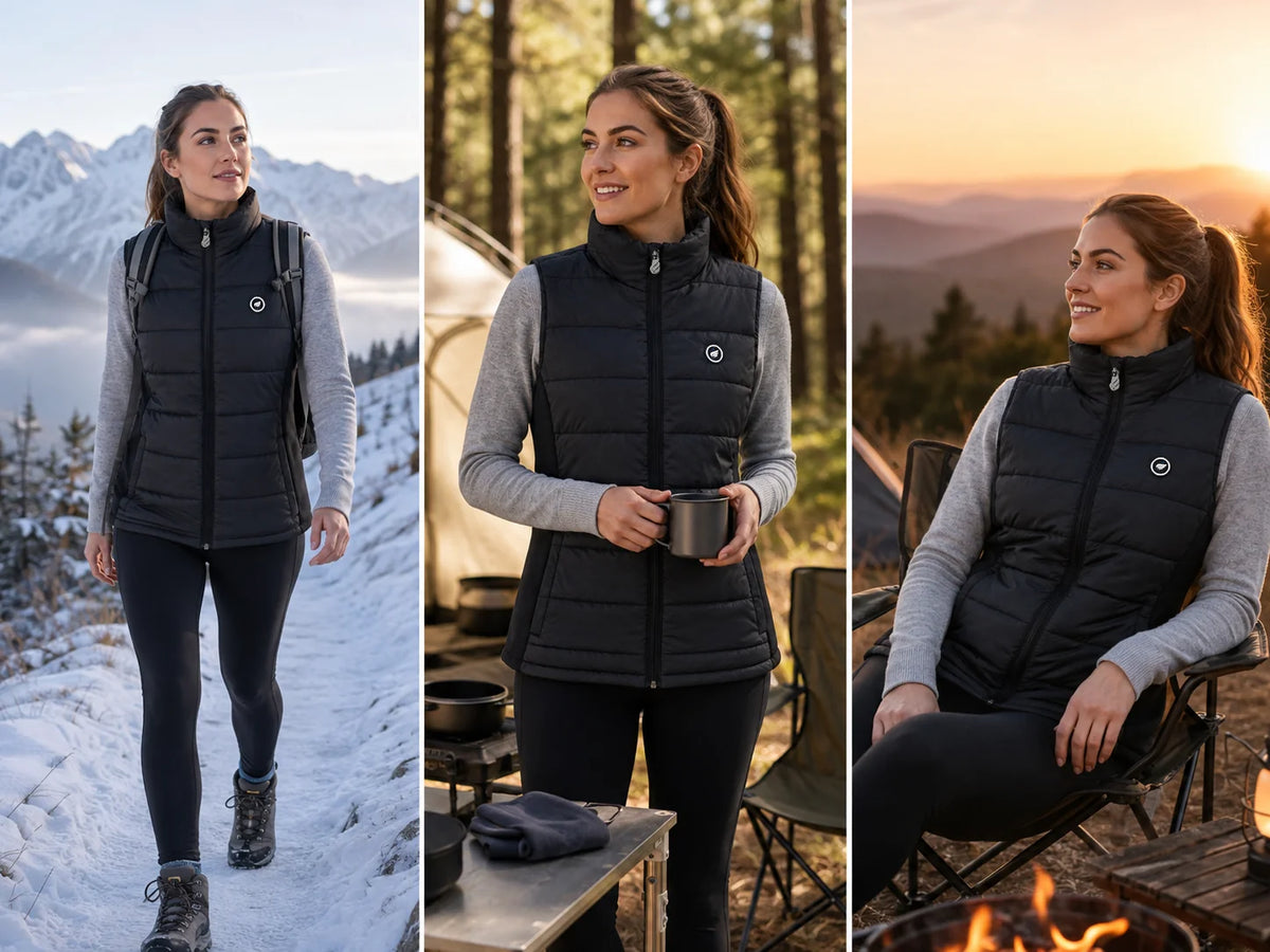SAVIOR HEAT Women's Stretch-Side Heated Gilet – fit and design detail